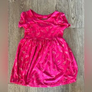 Girls, Pink dress with metallic ice cream cone print. Size 6